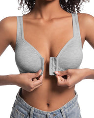 Adjustable Front-Closure Push-Up Bra - Wireless, Seamless, Side Support
