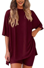 Women's Summer Two-Piece Set Split Hem Lounge