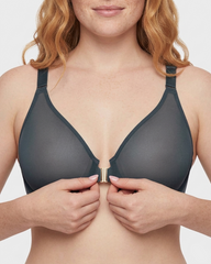 Front Closure Underwire Unlined Back Support Plunge Bra
