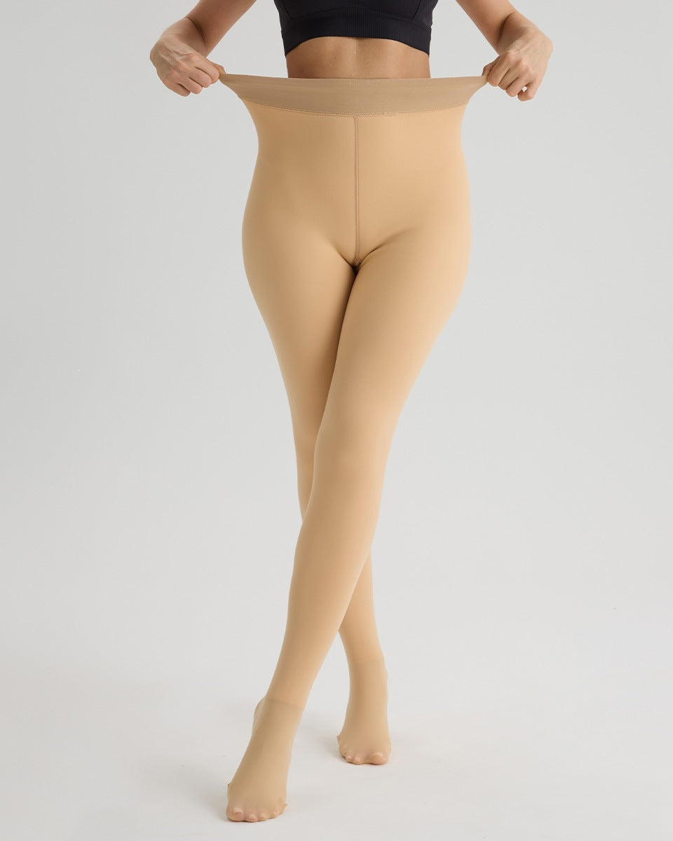 Sheer Illusion Fleece-Lined Tights