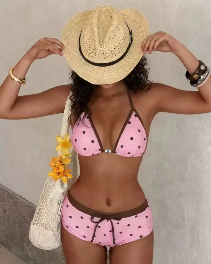 Retro Print Bikini Set – Flattering Two-Piece Swimwear