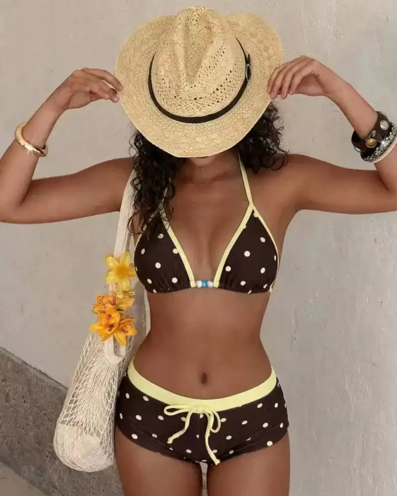Retro Print Bikini Set – Flattering Two-Piece Swimwear