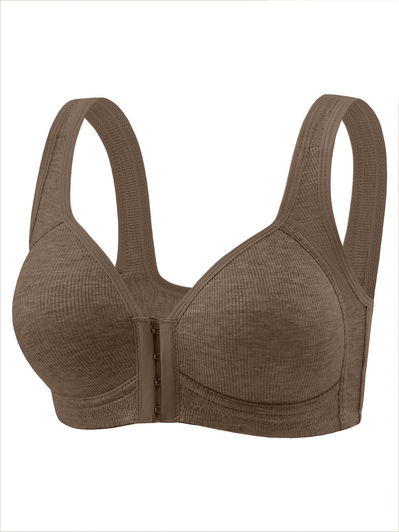 Adjustable Front-Closure Push-Up Bra - Wireless, Seamless, Side Support