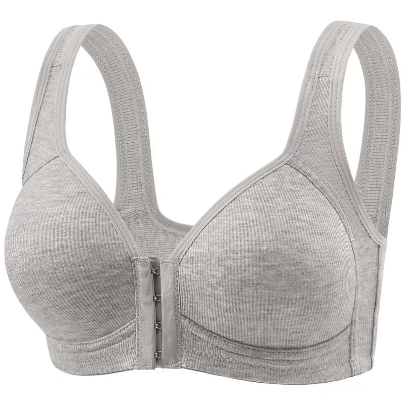 Adjustable Front-Closure Push-Up Bra - Wireless, Seamless, Side Support