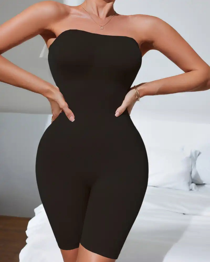 +$5 BOGO FREE!🔥Strapless Tummy Control Shapewear Bodysuit - Mid-Thigh Coverage