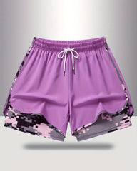 Womens Athletic Shorts with Built In Liner and Drawstring Waist