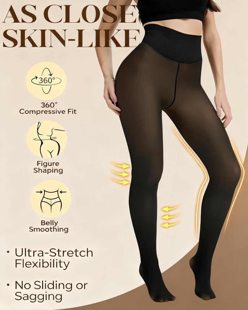 Sheer Illusion Fleece-Lined Tights