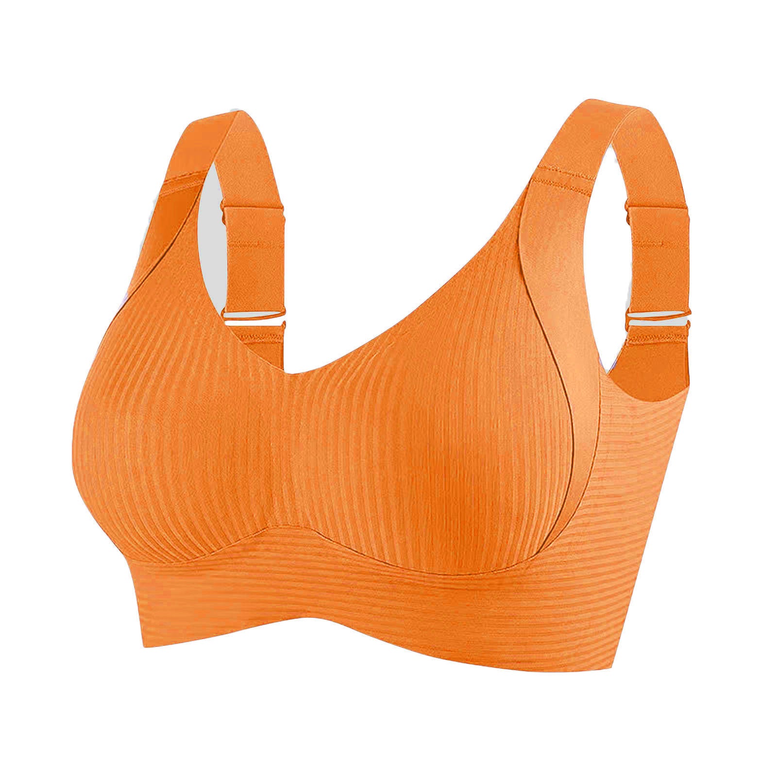 ️Women's Ribbed Push Up Adjustable Wireless Bra