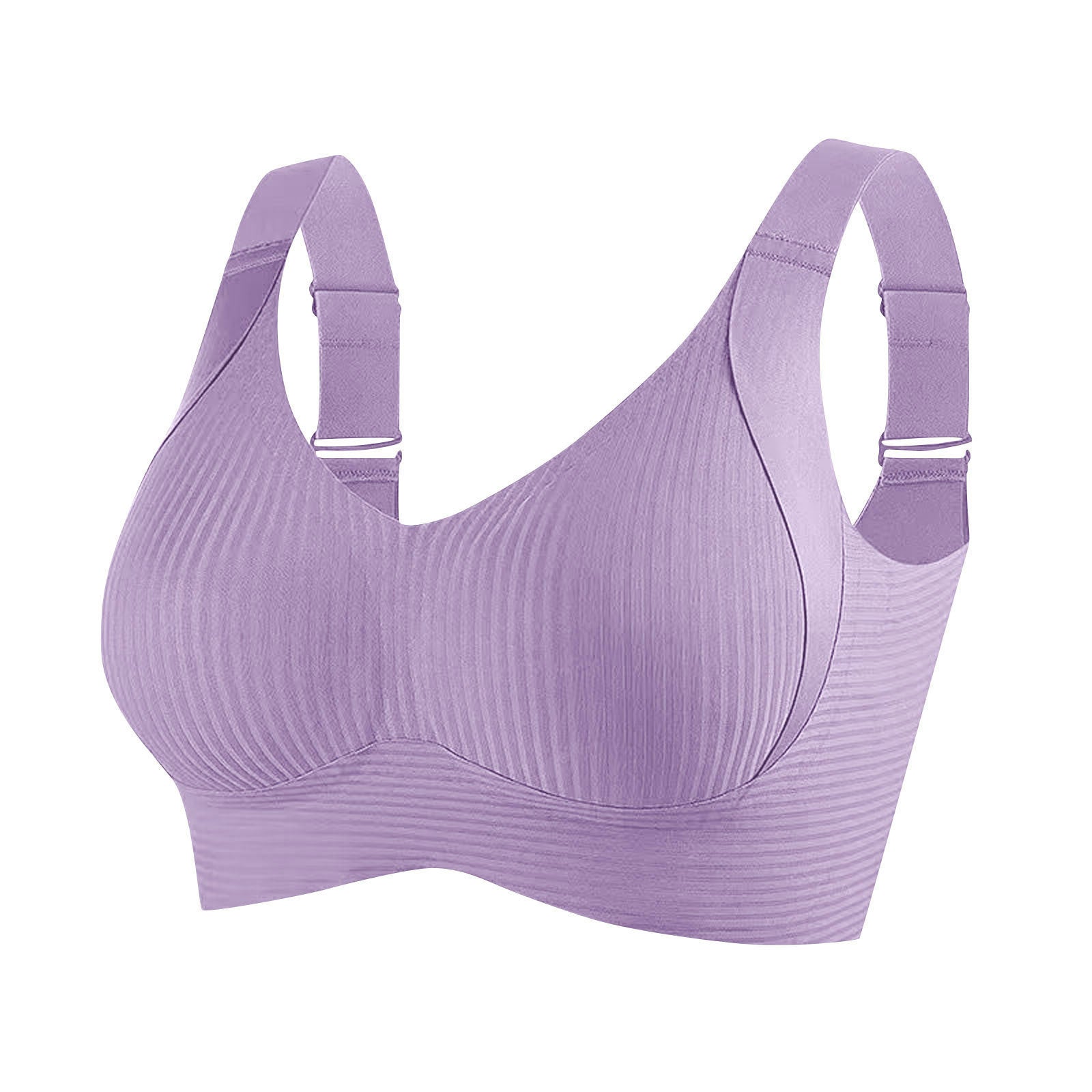 ️Women's Ribbed Push Up Adjustable Wireless Bra