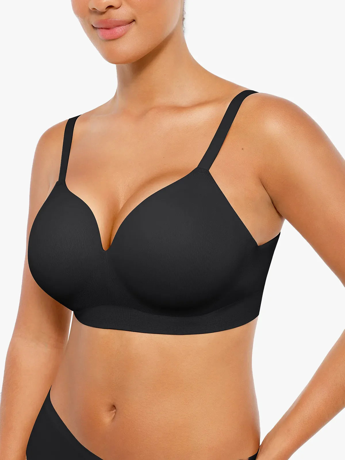 Wireless Seamless Push-Up V-Neck Bra