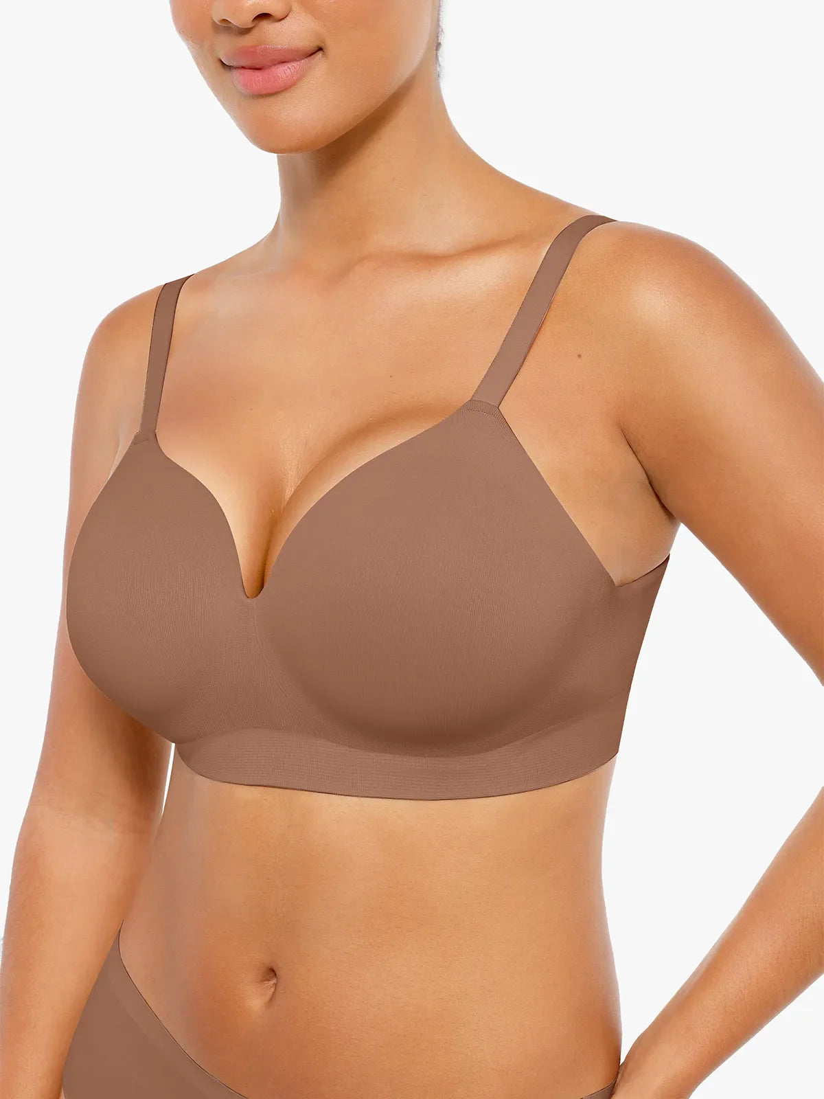 Wireless Seamless Push-Up V-Neck Bra