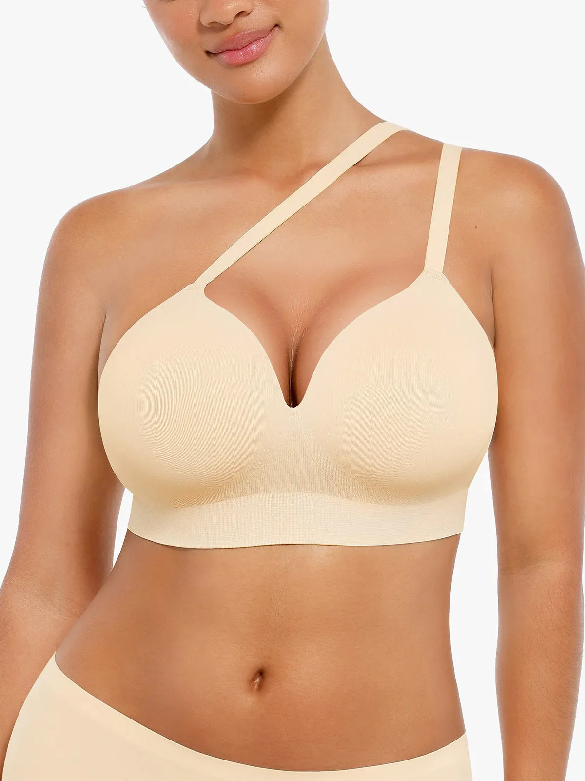Wireless Seamless Push-Up V-Neck Bra