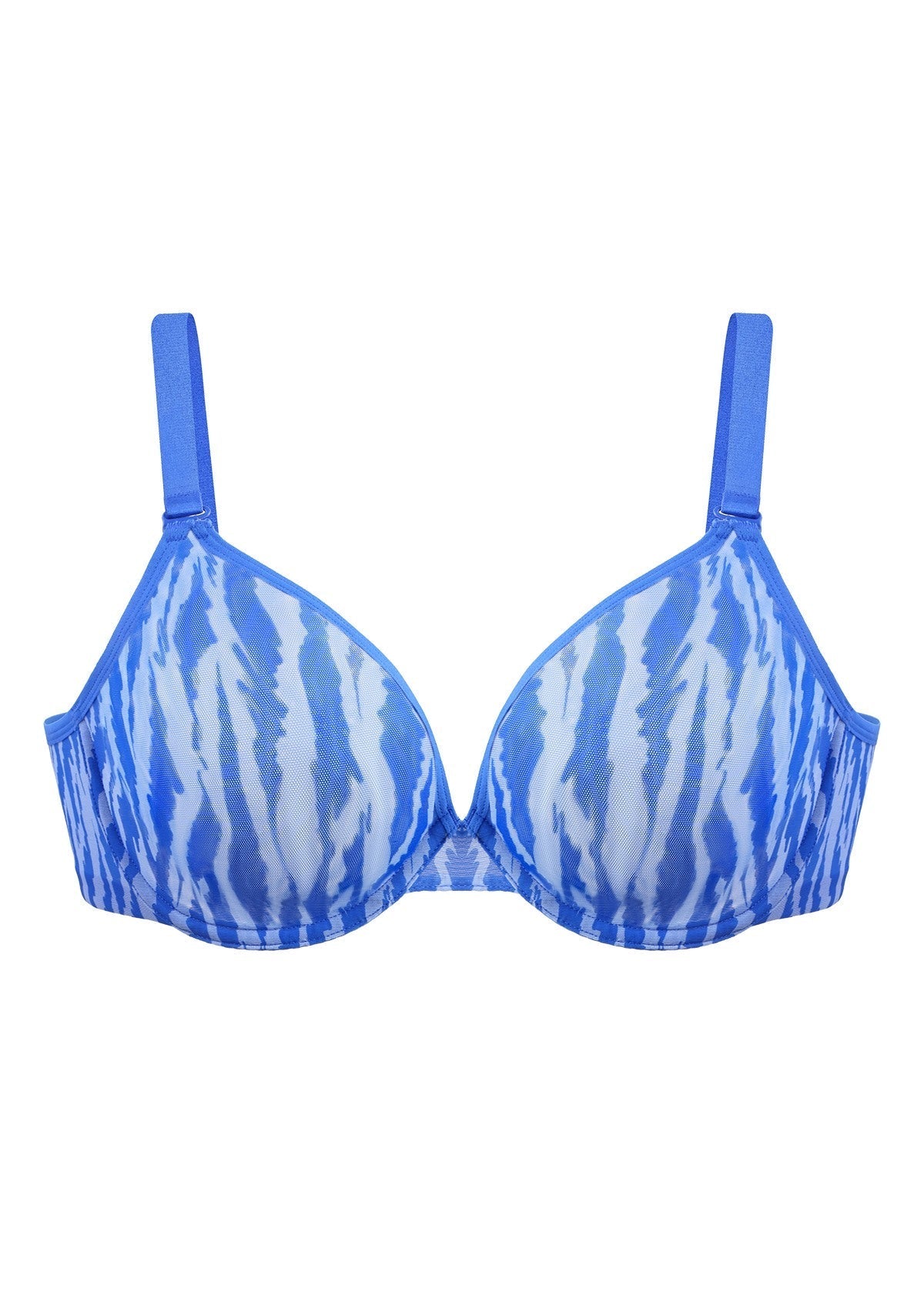 Zebra Wild Unlined Blue Underwire Mesh Bra Set
