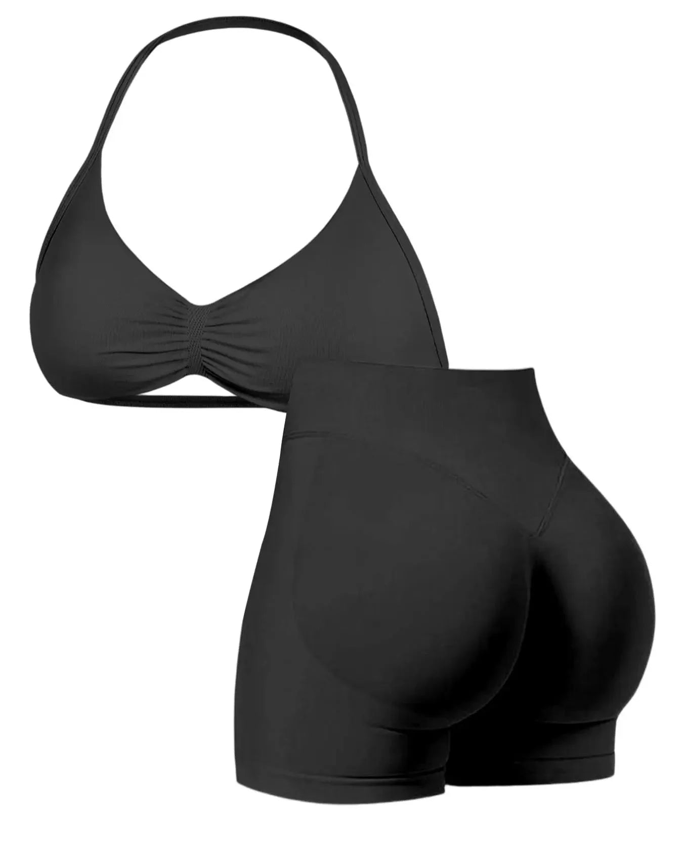 Women's Sporty Yoga Set - High Waist Gym Running Fitness Outfit