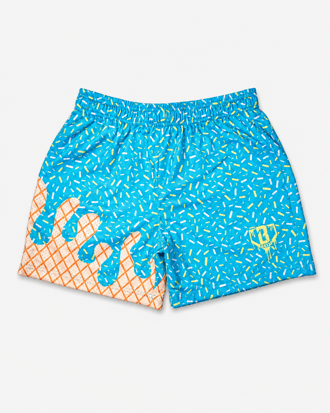 Curve Fit Printed Mesh Shorts for Women