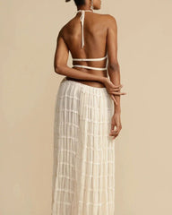 Romance Pleated Back Halter Tank Set