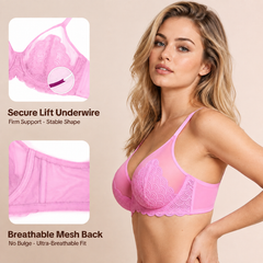 Mermaid Scales Plus Size Lace Underwire Bra