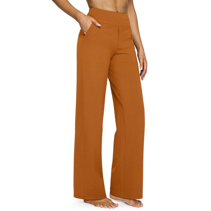 High Waisted Women's Wide Leg Pants with Pockets Business Casual Pants