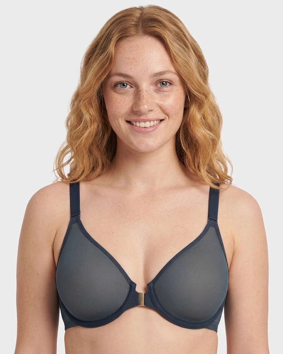 Front Closure Underwire Unlined Back Support Plunge Bra 2.0