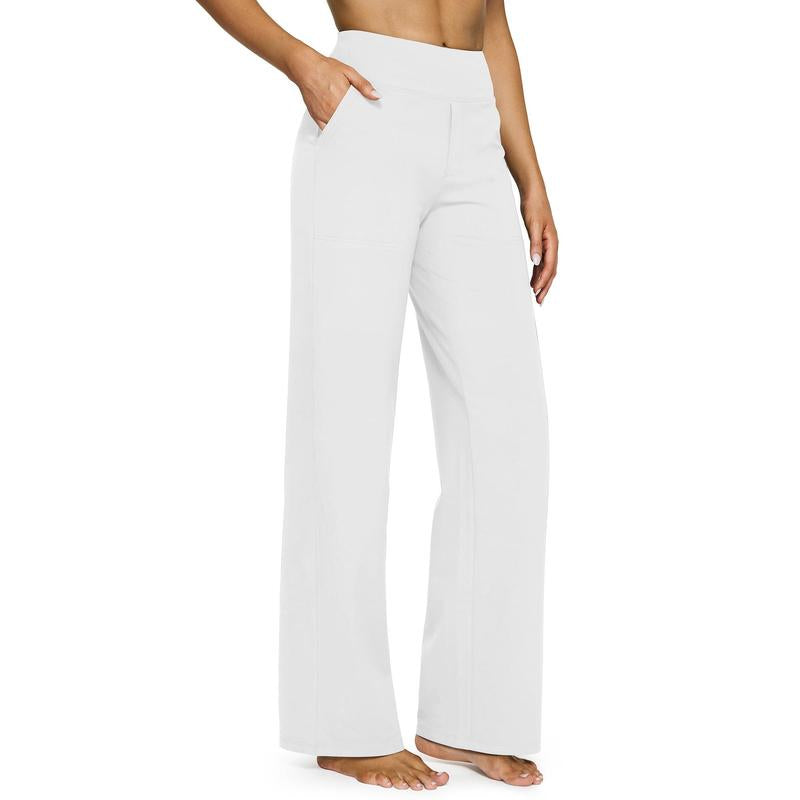 High Waisted Women's Wide Leg Pants with Pockets Business Casual Pants