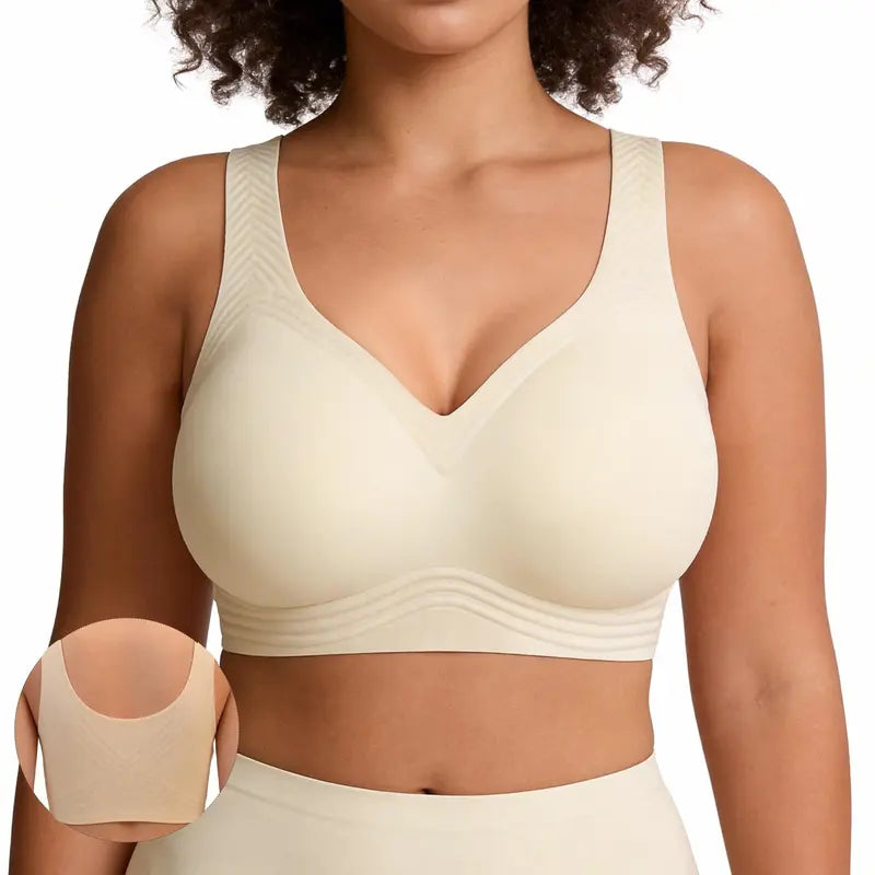 Seamless Wireless V-Neck Jelly Bra