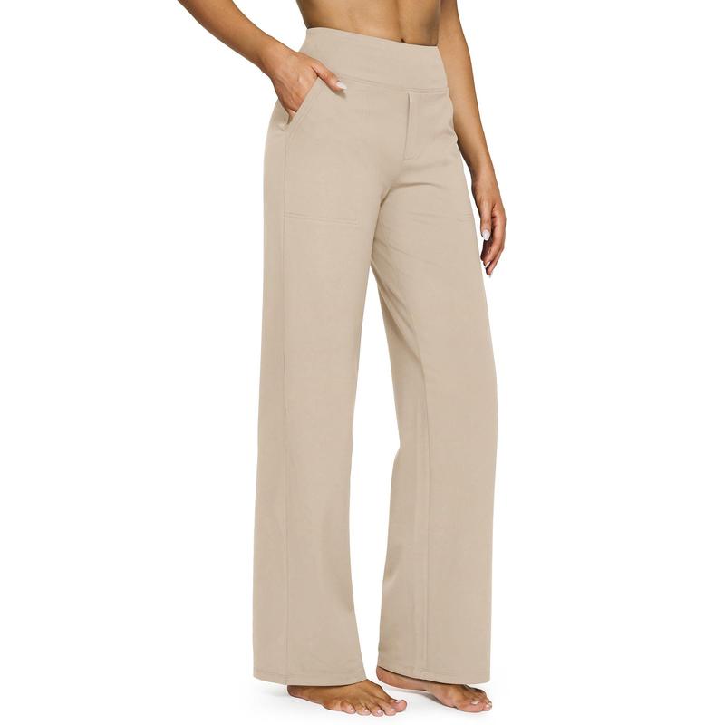 High Waisted Women's Wide Leg Pants with Pockets Business Casual Pants