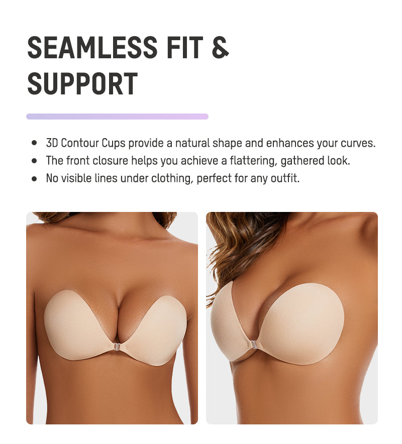 Front Closure Adhesive Invisible Push-Up Bra