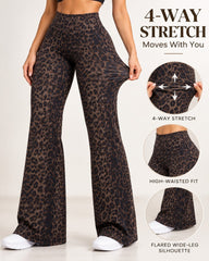 High-Waist Solid & Leopard Flare Pants